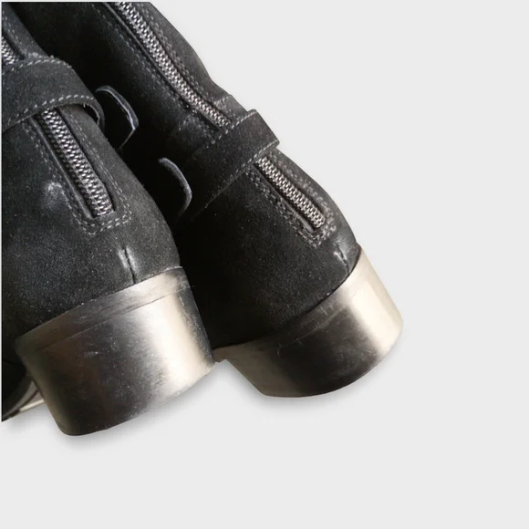 Aquatalia Black Suede Heeled Boots Women's Size 11 - Picture 7 of 10